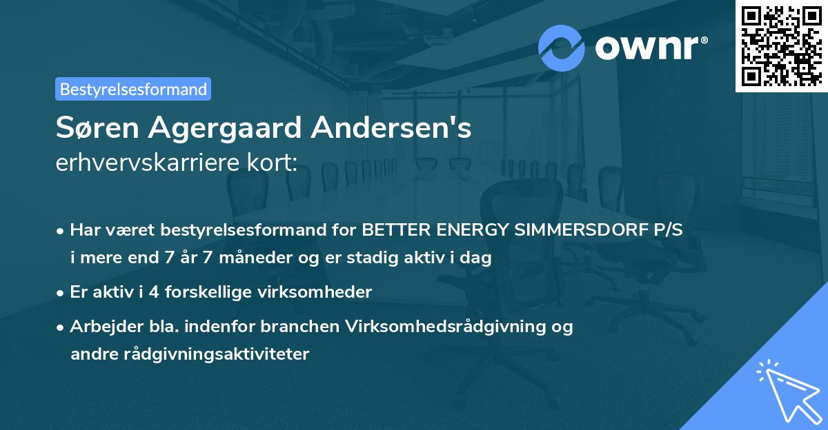 Søren Agergaard Andersen's erhvervskarriere kort