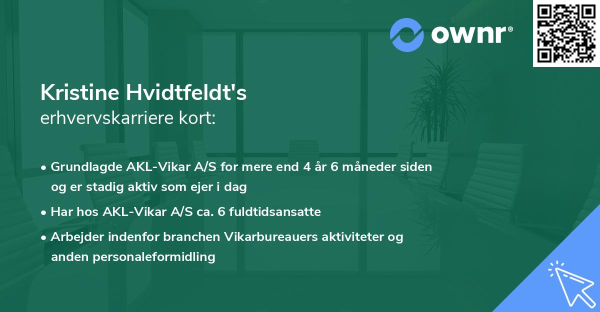 Kristine Hvidtfeldt's erhvervskarriere kort