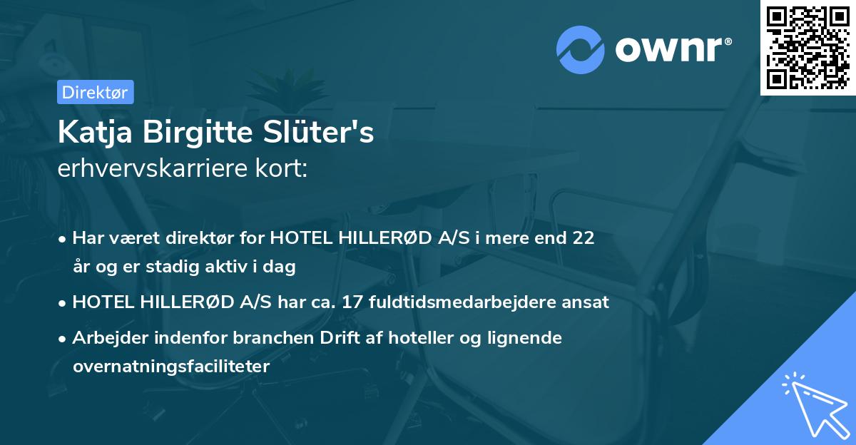 Katja Birgitte Slüter's erhvervskarriere kort
