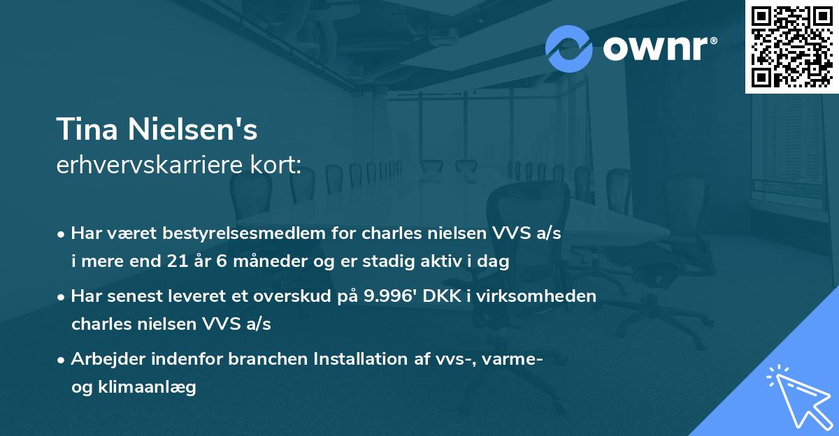 Tina Nielsen's erhvervskarriere kort