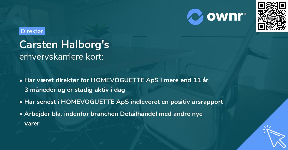 Carsten Halborg's erhvervskarriere kort