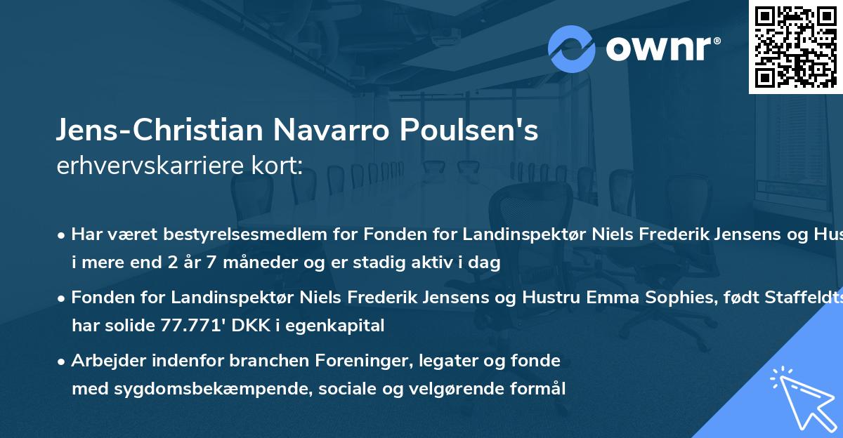 Jens-Christian Navarro Poulsen's erhvervskarriere kort