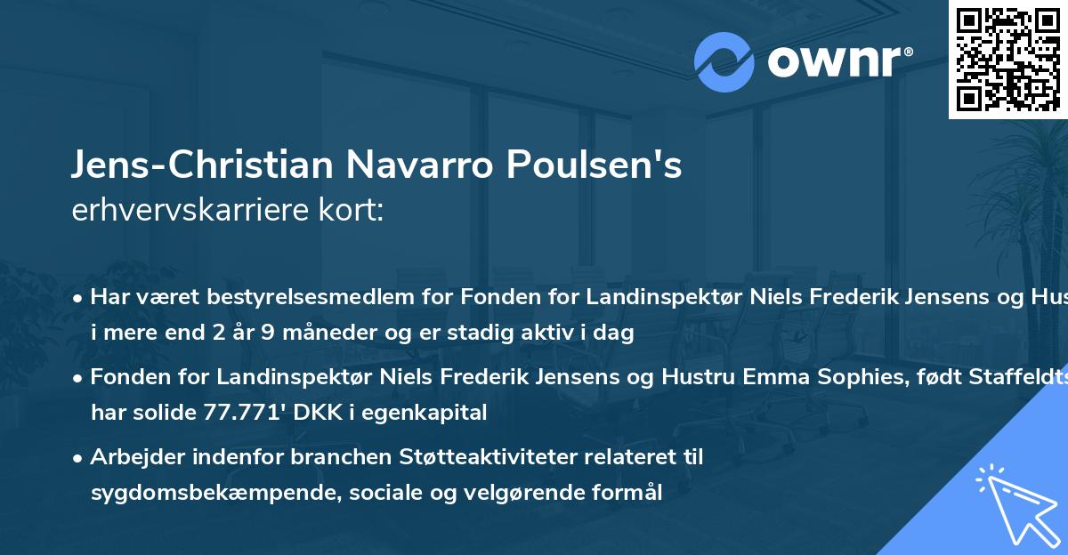 Jens-Christian Navarro Poulsen's erhvervskarriere kort