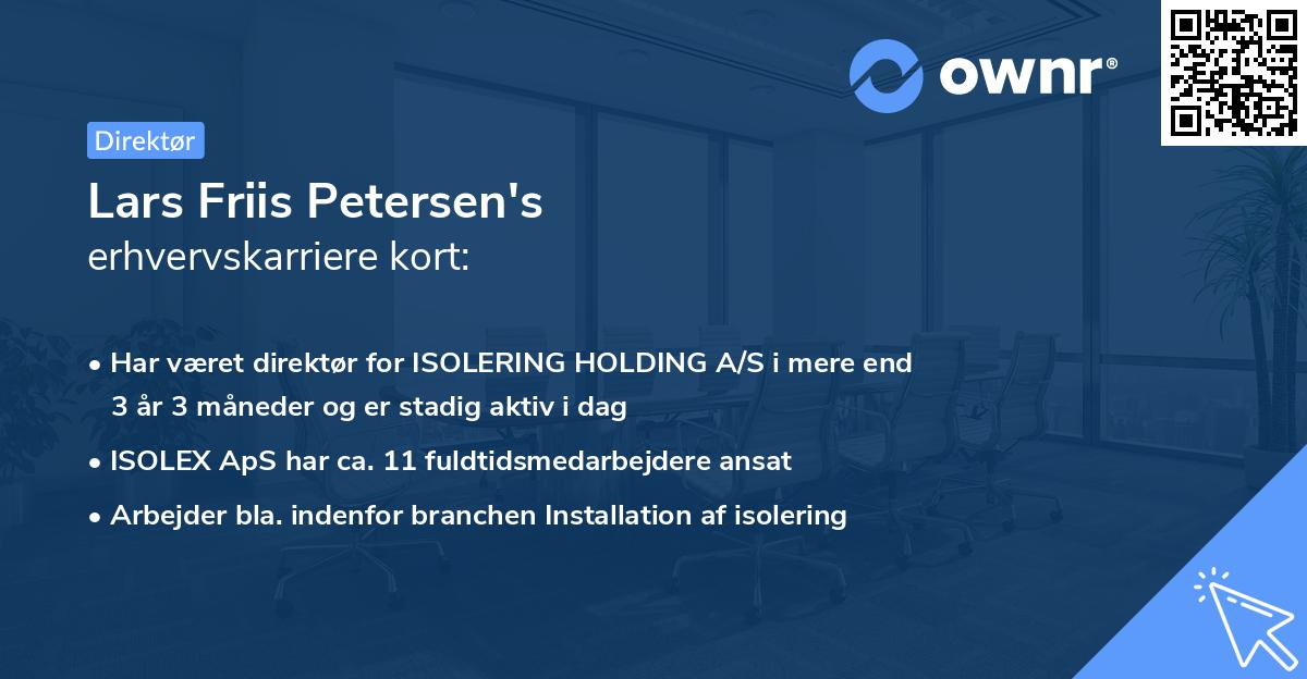 Lars Friis Petersen's erhvervskarriere kort