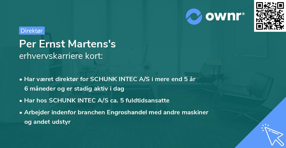 Per Ernst Martens's erhvervskarriere kort