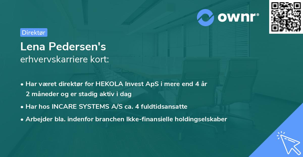 Lena Pedersen's erhvervskarriere kort