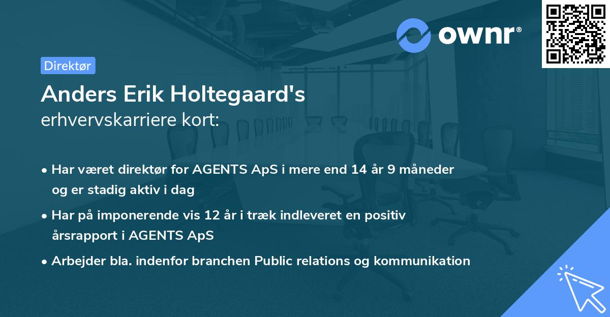 Anders Erik Holtegaard's erhvervskarriere kort