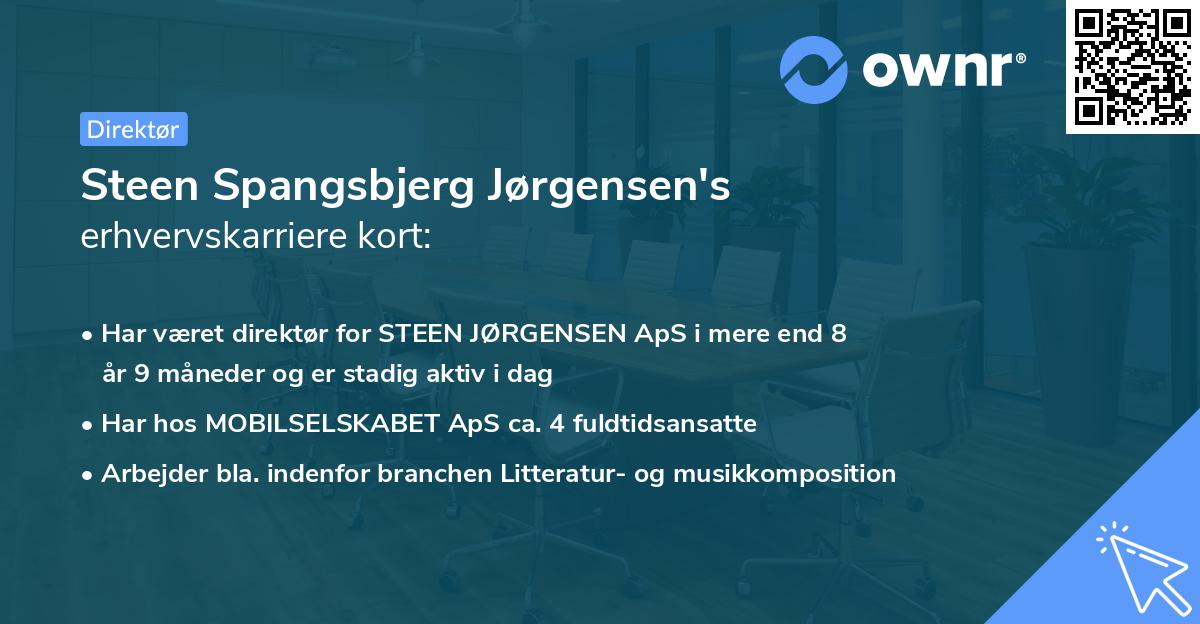 Steen Spangsbjerg Jørgensen's erhvervskarriere kort