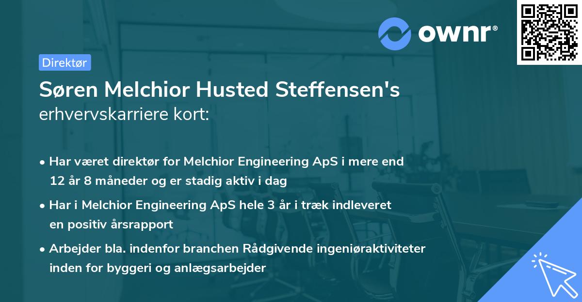 Søren Melchior Husted Steffensen's erhvervskarriere kort
