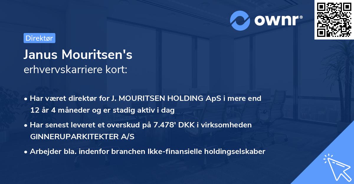 Janus Mouritsen's erhvervskarriere kort