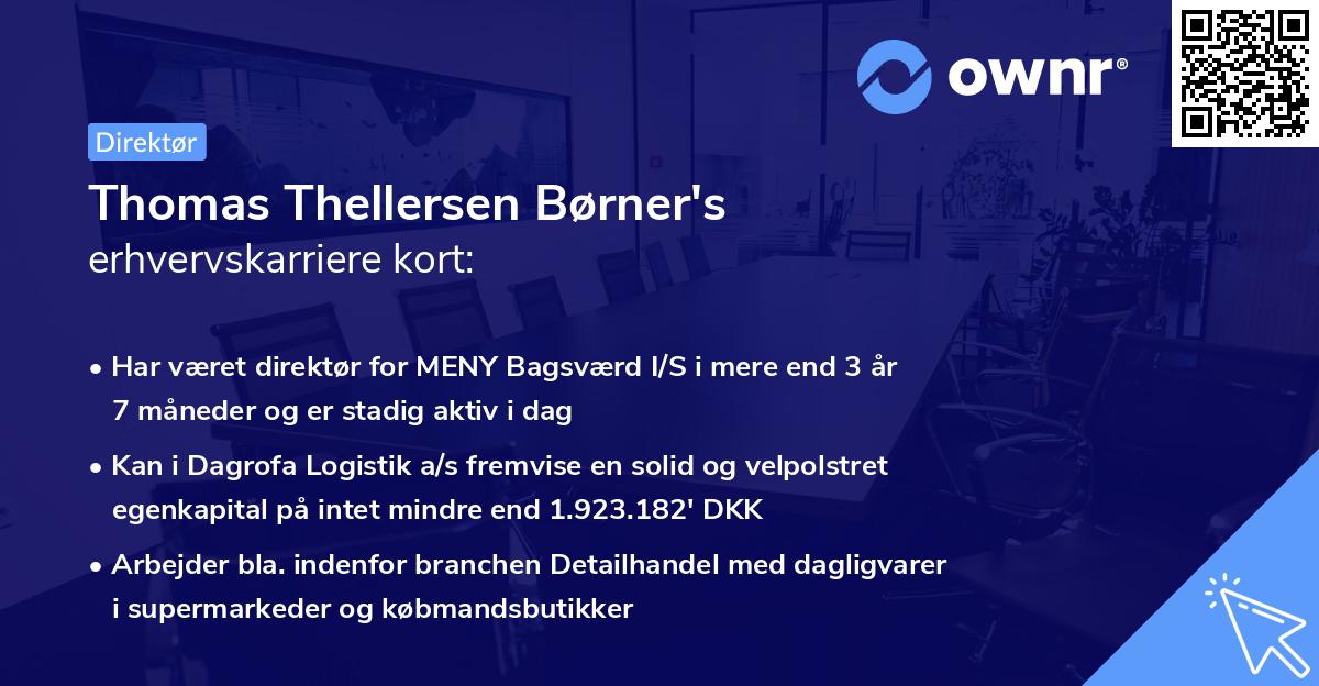 Thomas Thellersen Børner's erhvervskarriere kort