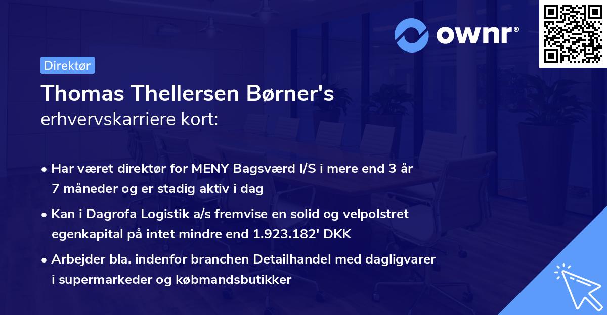 Thomas Thellersen Børner's erhvervskarriere kort