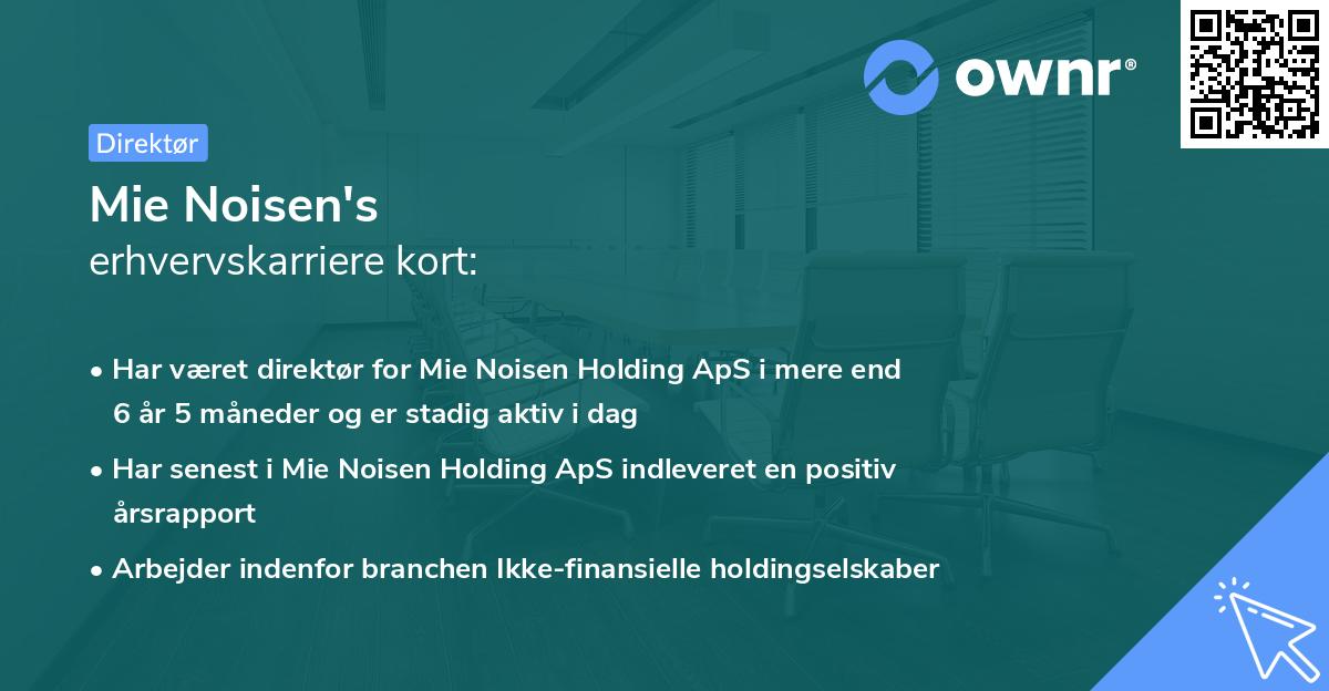 Mie Noisen's erhvervskarriere kort