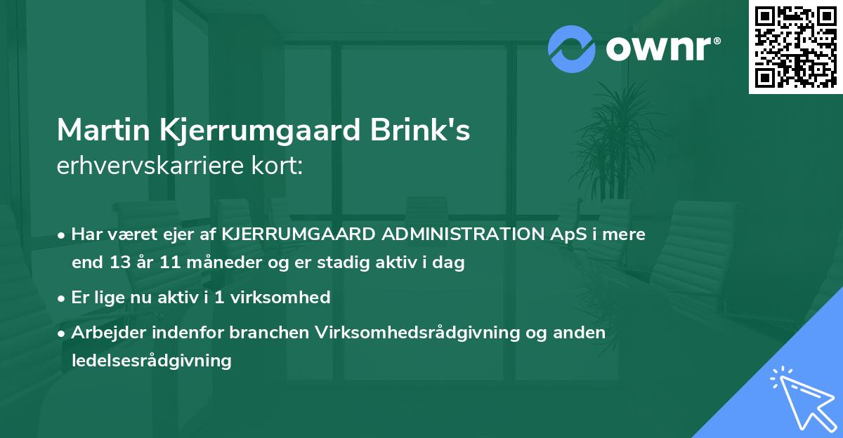 Martin Kjerrumgaard Brink's erhvervskarriere kort