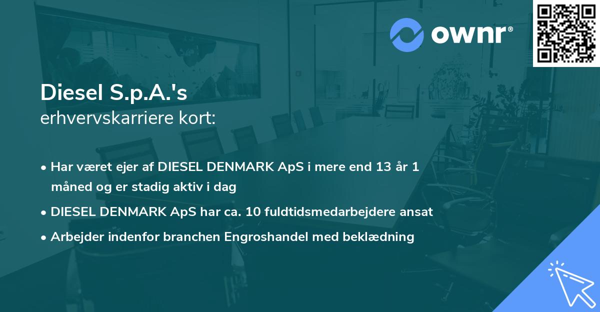 Diesel S.p.A.'s erhvervskarriere kort