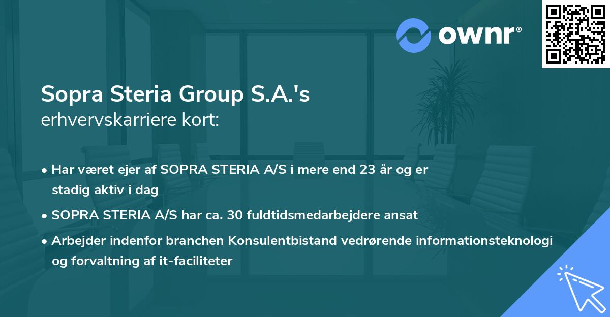 Sopra Steria Group S.A.'s erhvervskarriere kort