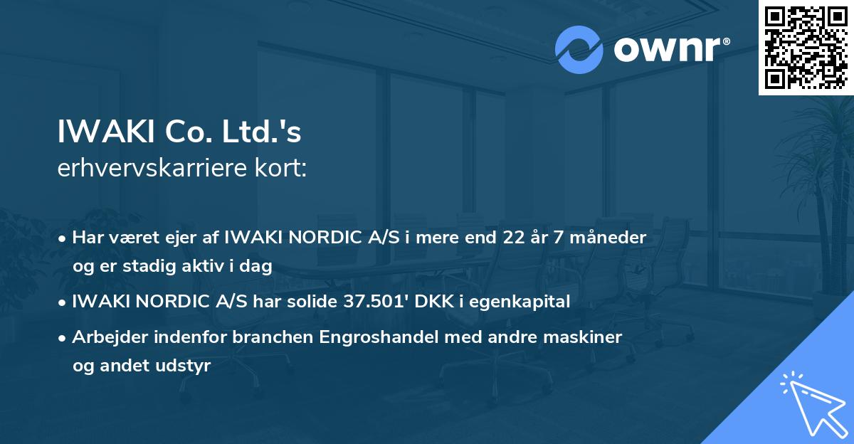 IWAKI Co. Ltd.'s erhvervskarriere kort