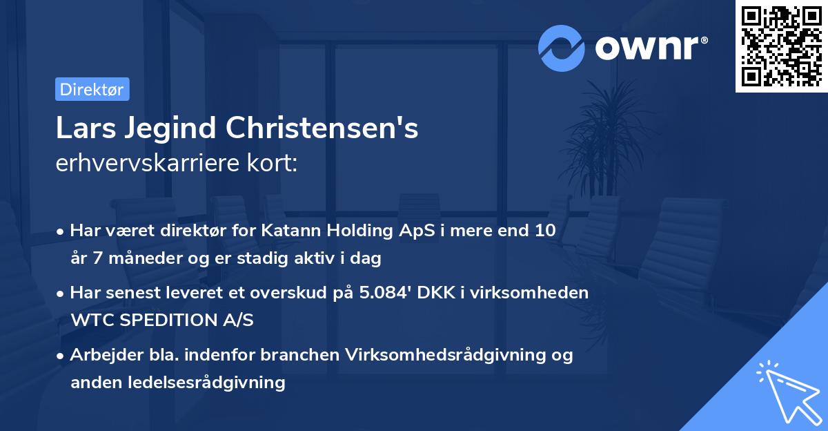 Lars Jegind Christensen's erhvervskarriere kort