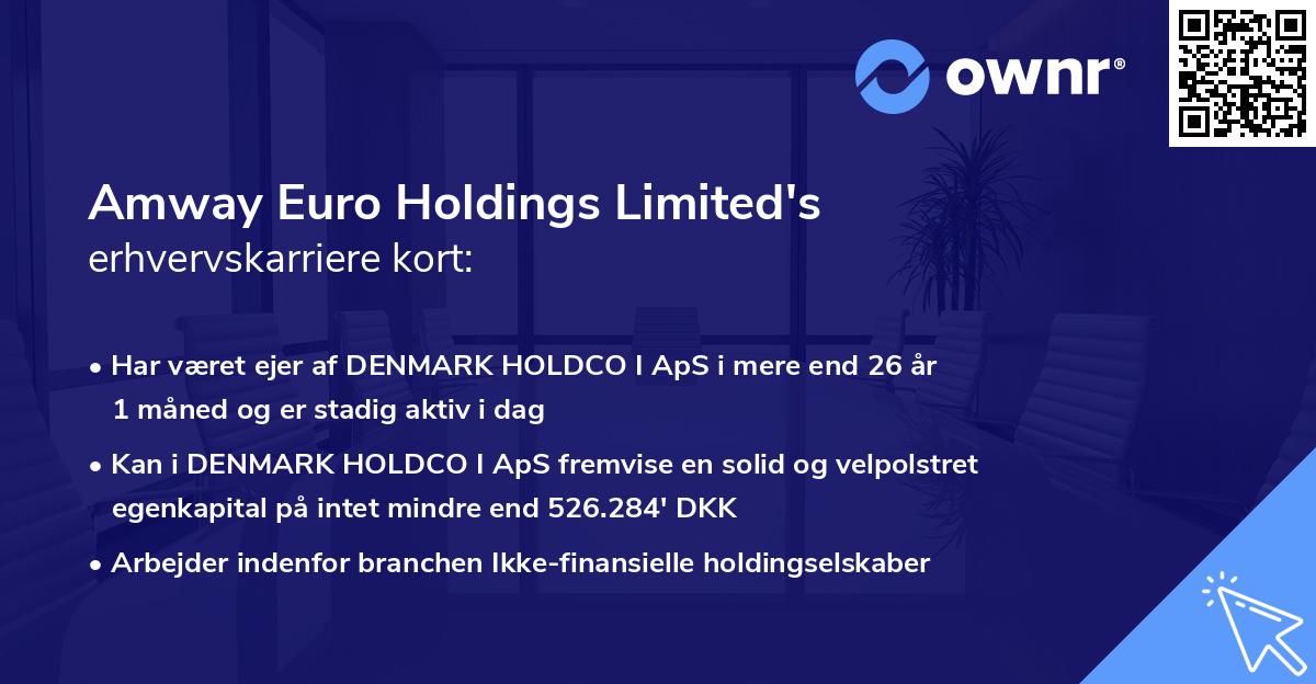 Amway Euro Holdings Limited's erhvervskarriere kort
