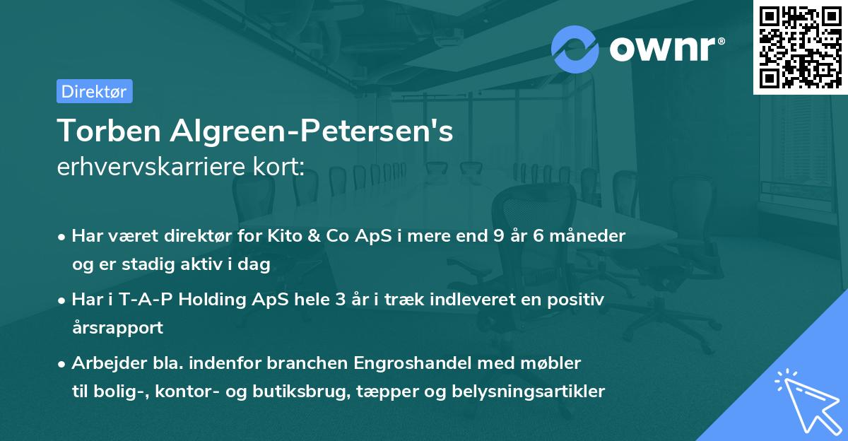 Torben Algreen-Petersen's erhvervskarriere kort