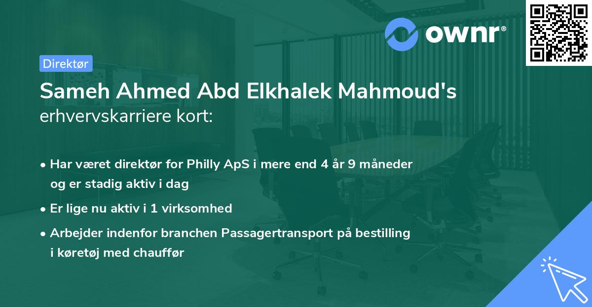 Sameh Ahmed Abd Elkhalek Mahmoud's erhvervskarriere kort