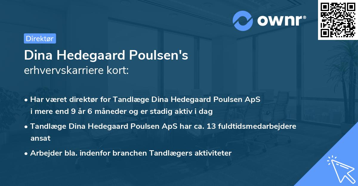 Dina Hedegaard Poulsen's erhvervskarriere kort