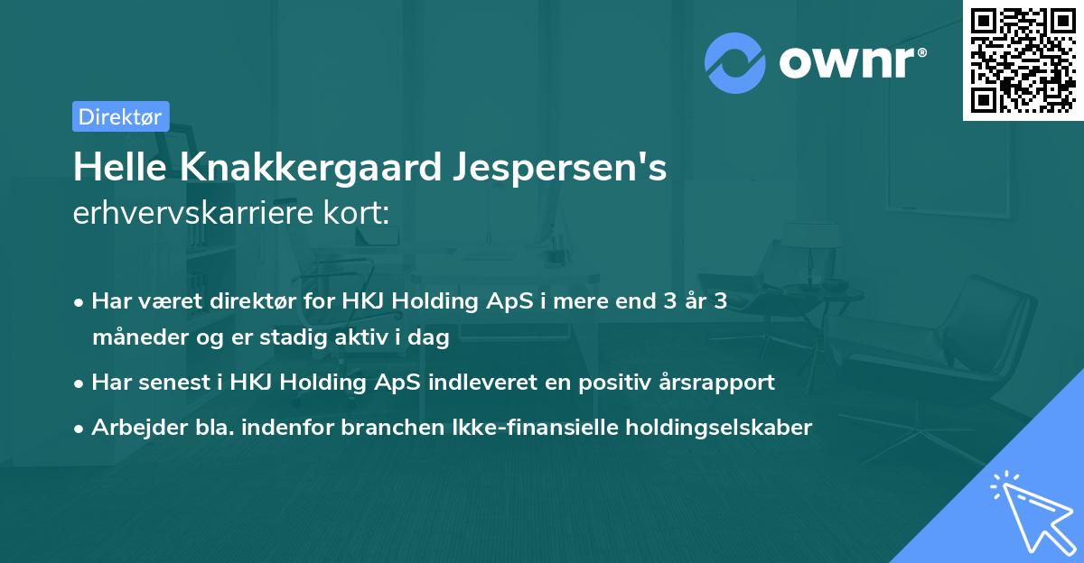 Helle Knakkergaard Jespersen's erhvervskarriere kort