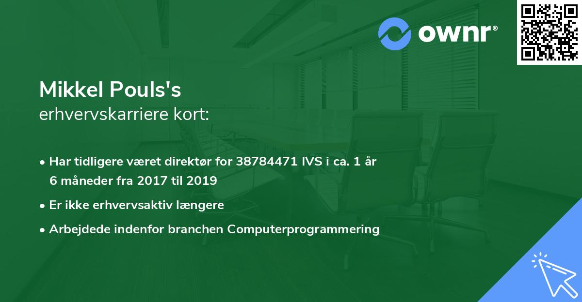 Mikkel Pouls's erhvervskarriere kort