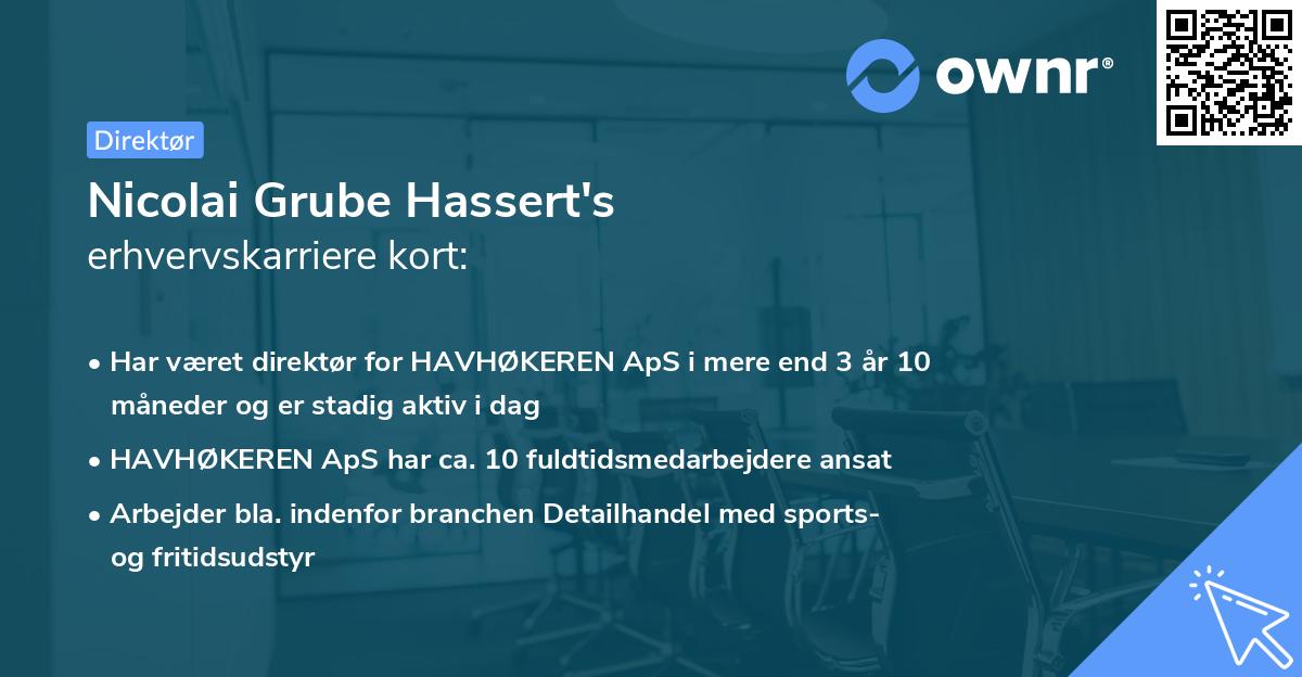Nicolai Grube Hassert's erhvervskarriere kort