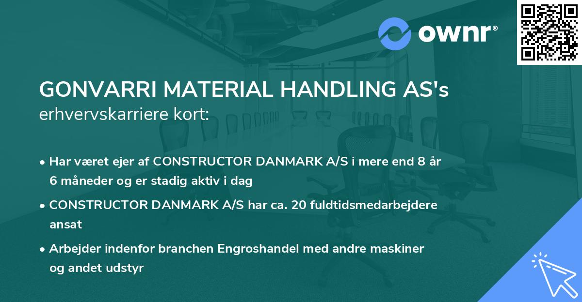 GONVARRI MATERIAL HANDLING AS's erhvervskarriere kort