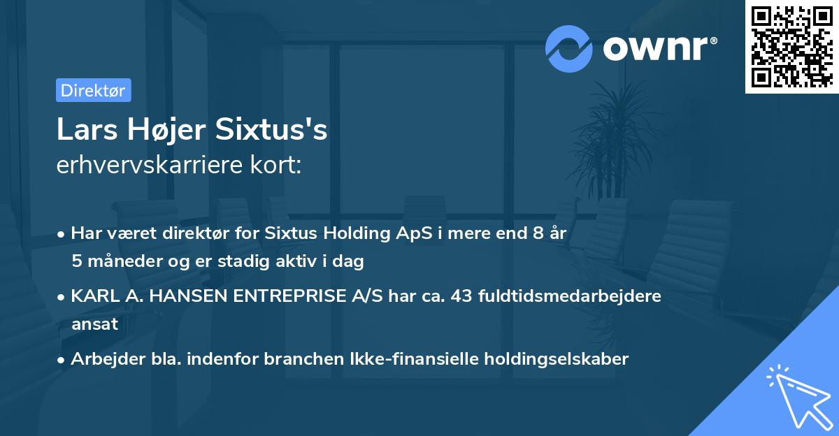 Lars Højer Sixtus's erhvervskarriere kort