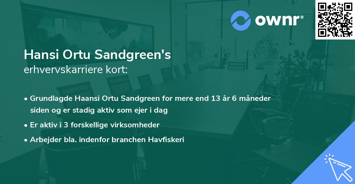 Hansi Ortu Sandgreen's erhvervskarriere kort