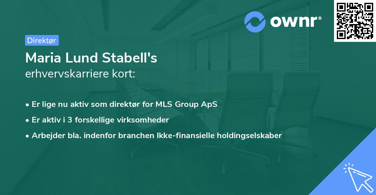 Maria Lund Stabell's erhvervskarriere kort