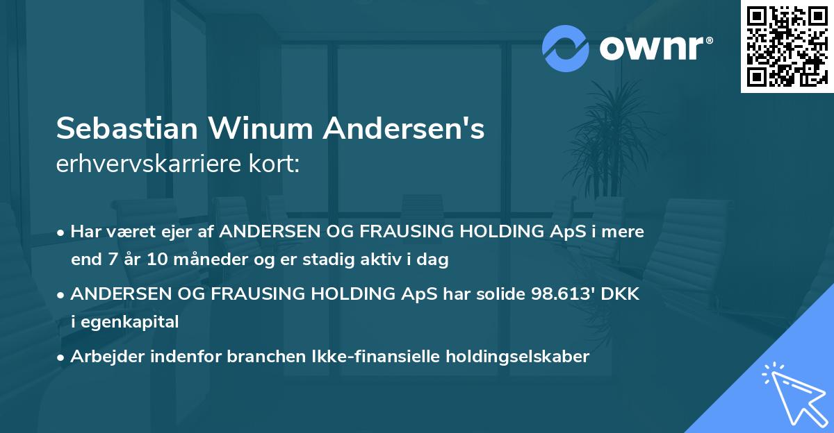 Sebastian Winum Andersen's erhvervskarriere kort