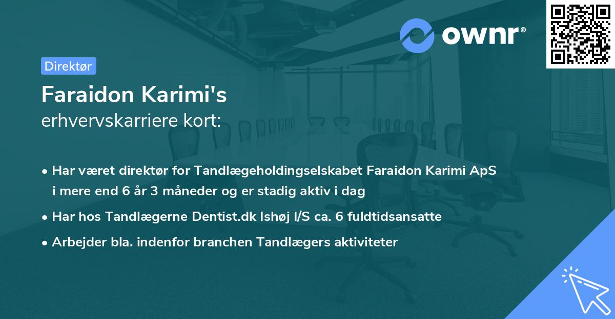 Faraidon Karimi's erhvervskarriere kort