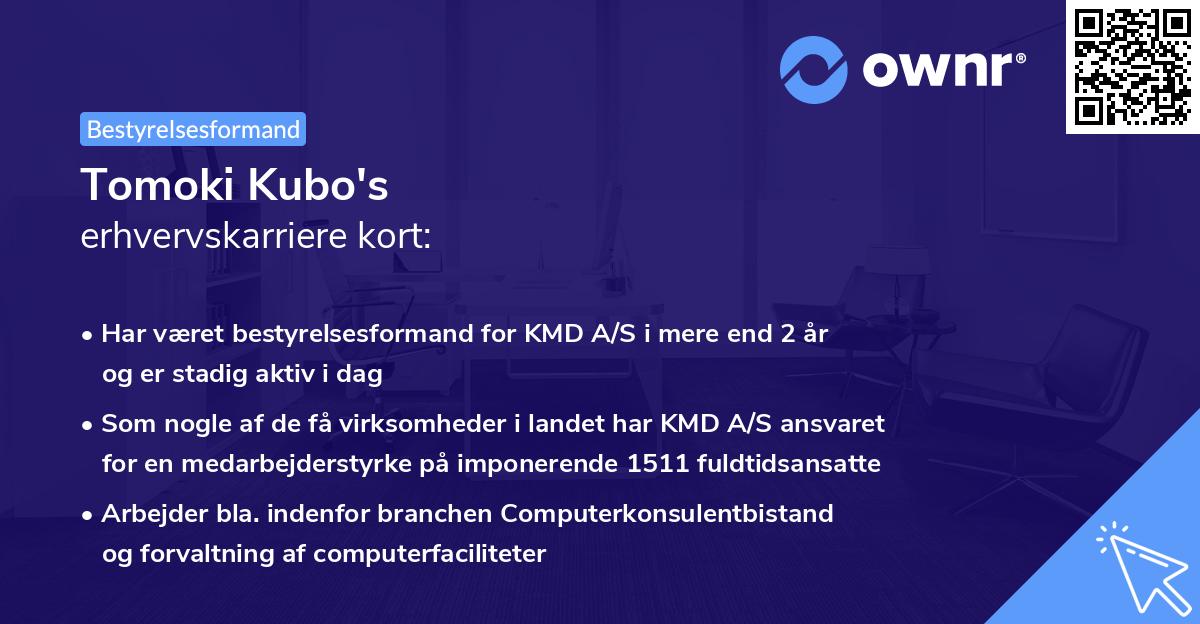 Tomoki Kubo's erhvervskarriere kort
