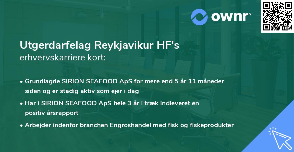 Utgerdarfelag Reykjavikur HF's erhvervskarriere kort