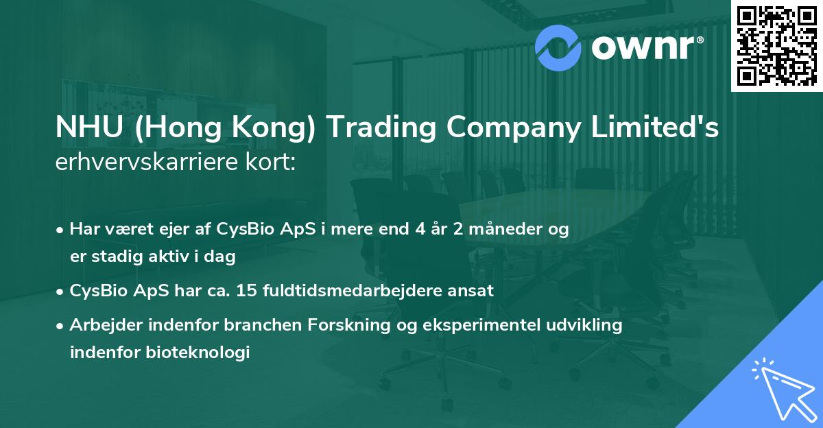 NHU (Hong Kong) Trading Company Limited's erhvervskarriere kort