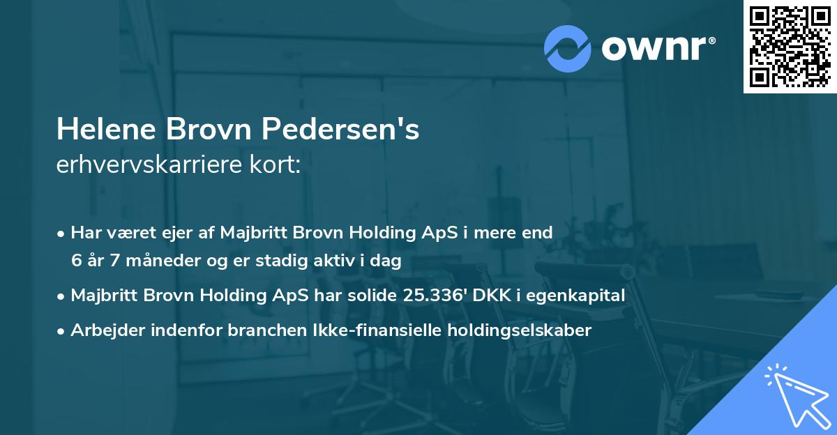 Helene Brovn Pedersen's erhvervskarriere kort