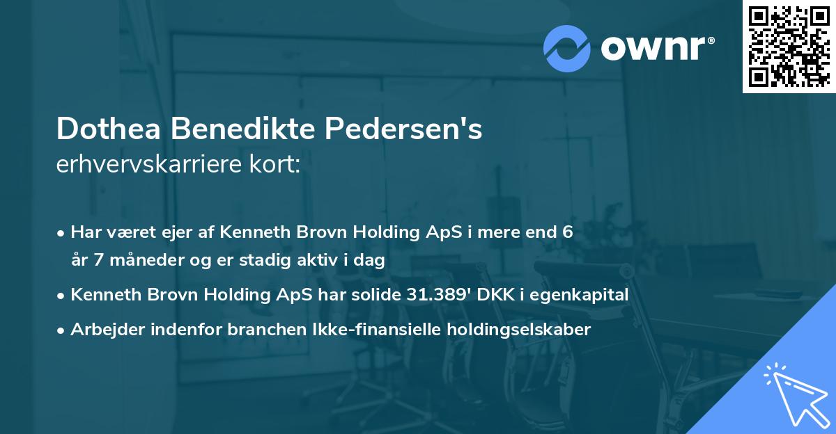 Dothea Benedikte Pedersen's erhvervskarriere kort