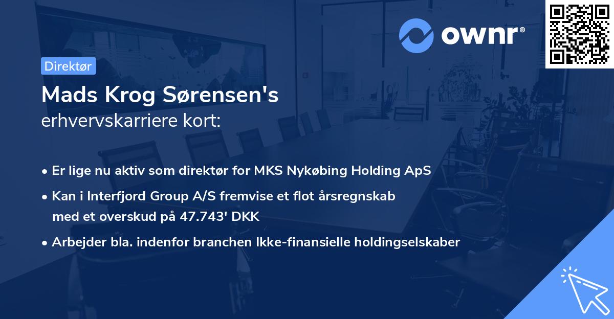 Mads Krog Sørensen's erhvervskarriere kort