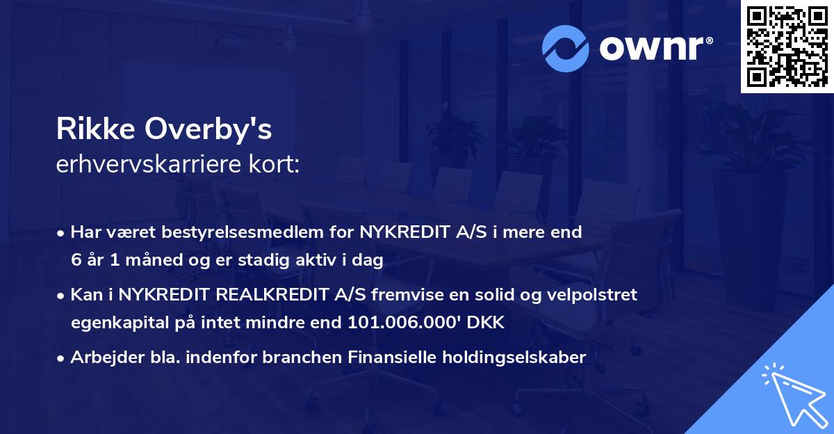 Rikke Overby's erhvervskarriere kort