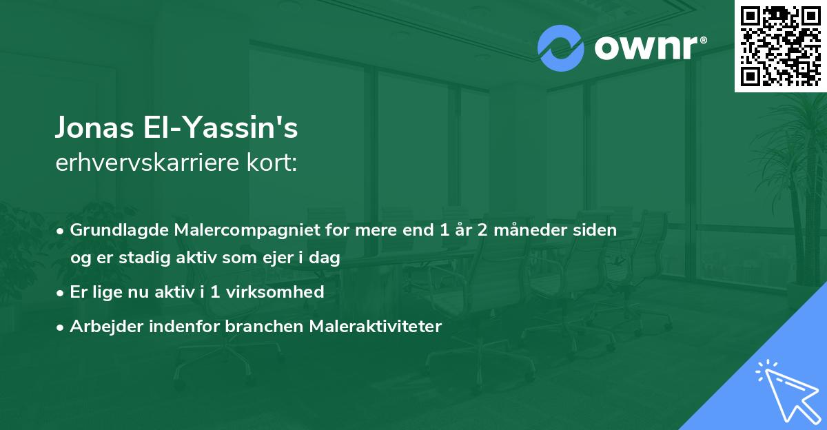 Jonas El-Yassin's erhvervskarriere kort