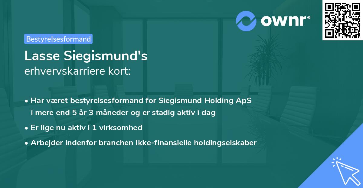Lasse Siegismund's erhvervskarriere kort
