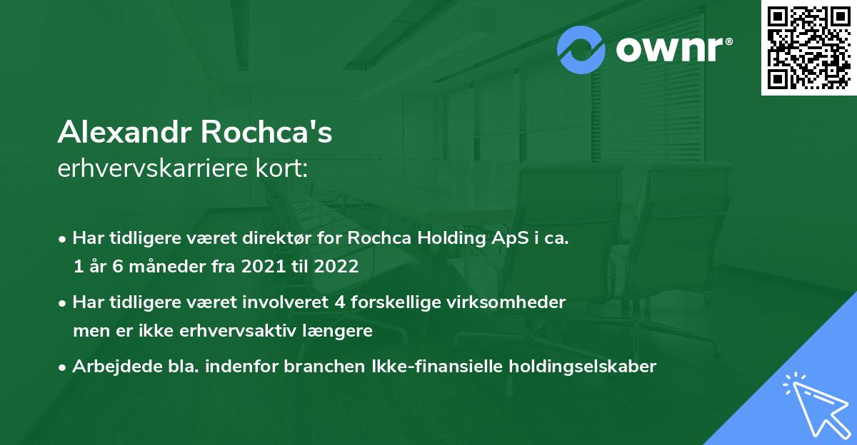 Alexandr Rochca's erhvervskarriere kort