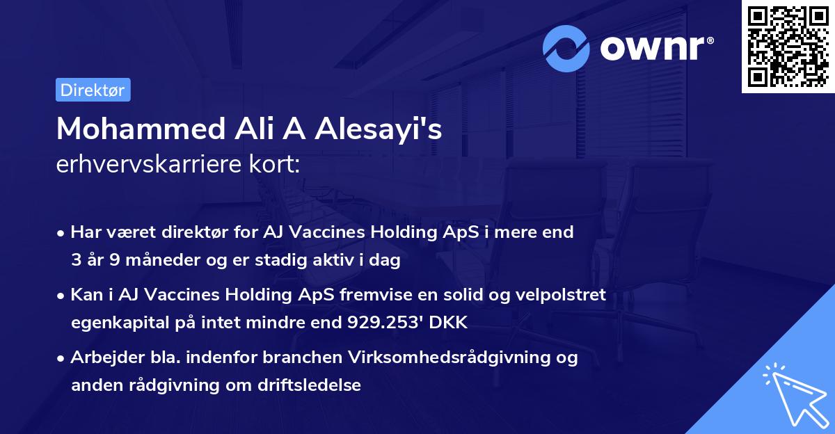 Mohammed Ali A Alesayi's erhvervskarriere kort