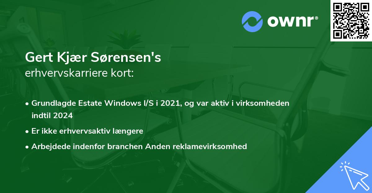 Gert Kjær Sørensen's erhvervskarriere kort