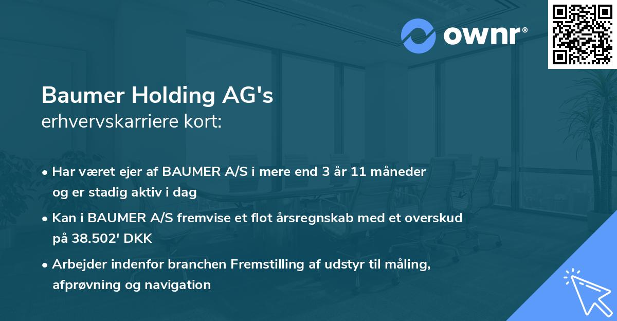 Baumer Holding AG's erhvervskarriere kort