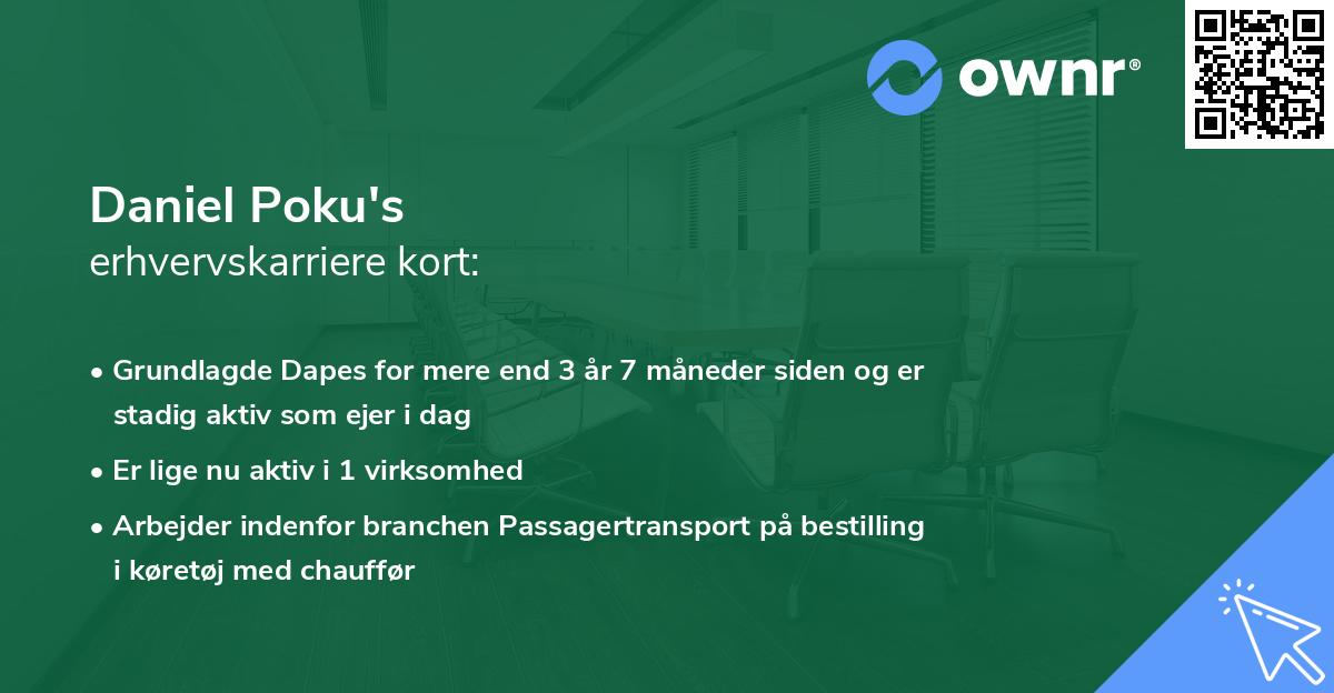 Daniel Poku's erhvervskarriere kort