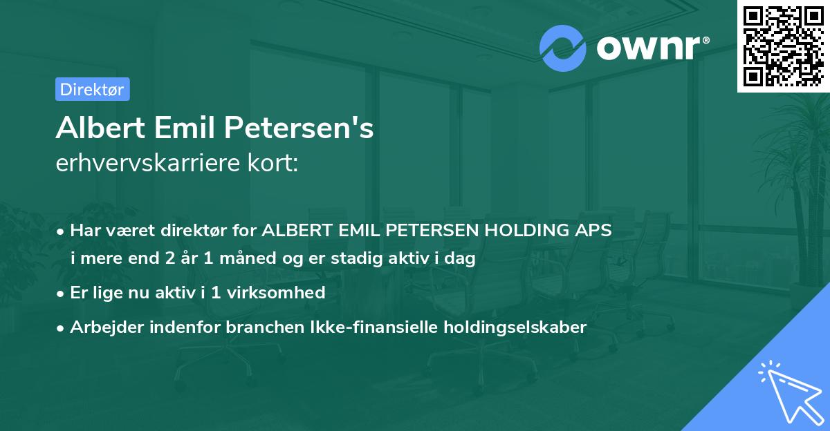 Albert Emil Petersen's erhvervskarriere kort